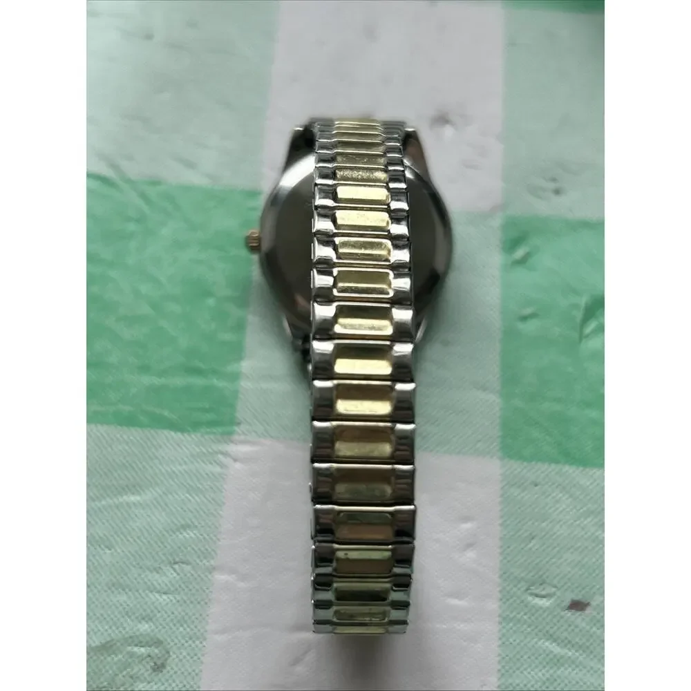 Two Tone Abalone Dial Women’s Stretch Band Quartz Watch